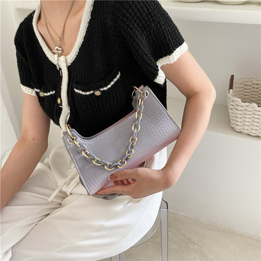 Female Bag Tide Chain Portable Fashion Western Style Net Red One-shoulder Armpit Small Square Bag