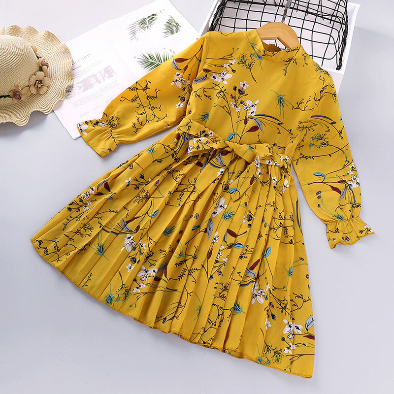 Explosive Kids Korean Printed Long Sleeve Children's Princess Dress