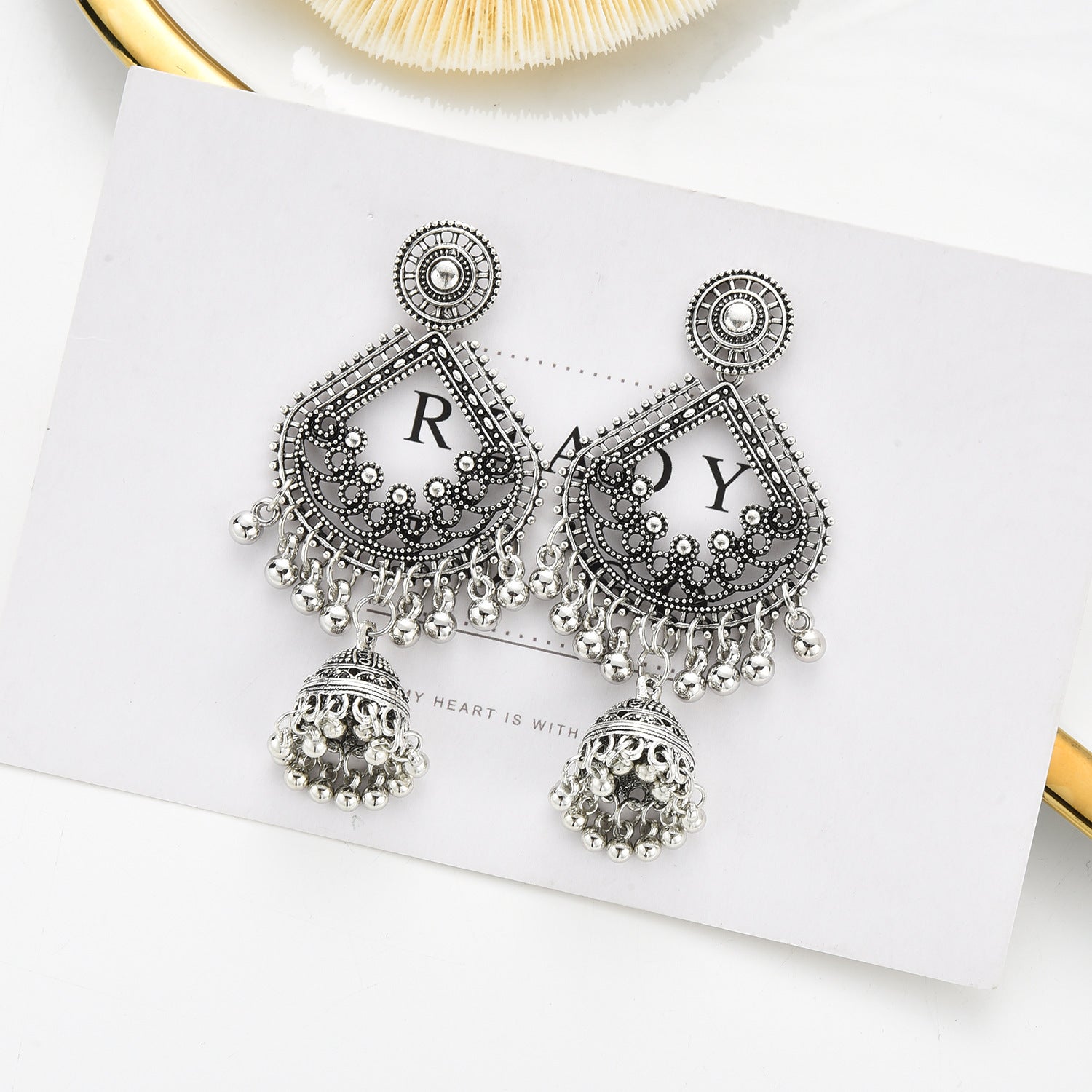 Bell Tassel Earrings Diamond Lens Earrings Vintage Earrings Bell Earrings Earrings