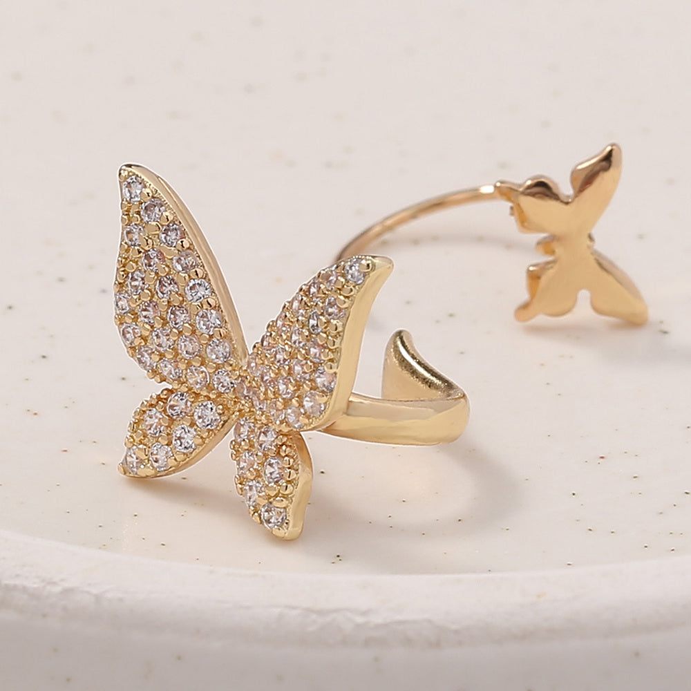 Minority Design Micro-zircon Bow Earrings Earrings Earrings Earrings Clip Female Simple Personality 100-point Temperament No Holes Earrings Earrings