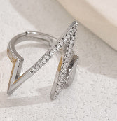 Affordable Luxury Fashion Water Drop Zircon Open Ring Female