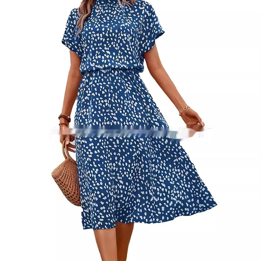 European And American Ladies Printed Long Sleeve Dress