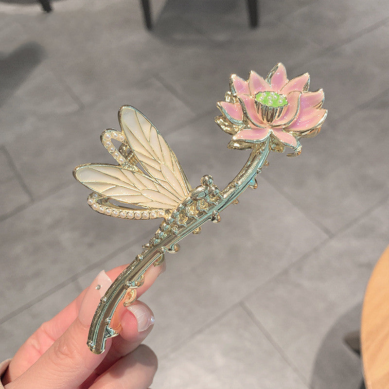 Women's Fashion Tassel Pendant Lotus Flower Hair Clips