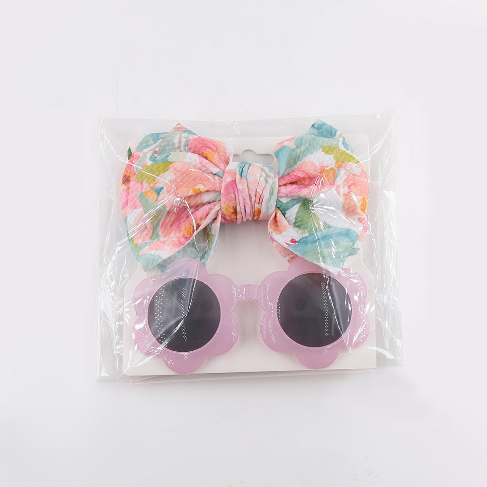 Kids Sunglasses Hair Band Set Fashion Boys And Girls Cute UV Protection Eye Protection Toy Sunglasses Headband Cover