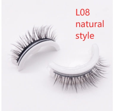 Reusable 3D Mink Lashes Natural False Eyelashes Self Adhesive Fake Glue Free Makeup Eyelash Extension Silk