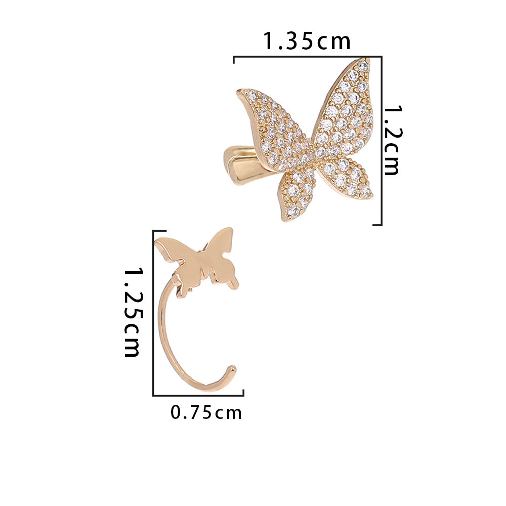 Minority Design Micro-zircon Bow Earrings Earrings Earrings Earrings Clip Female Simple Personality 100-point Temperament No Holes Earrings Earrings