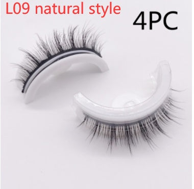 Reusable 3D Mink Lashes Natural False Eyelashes Self Adhesive Fake Glue Free Makeup Eyelash Extension Silk