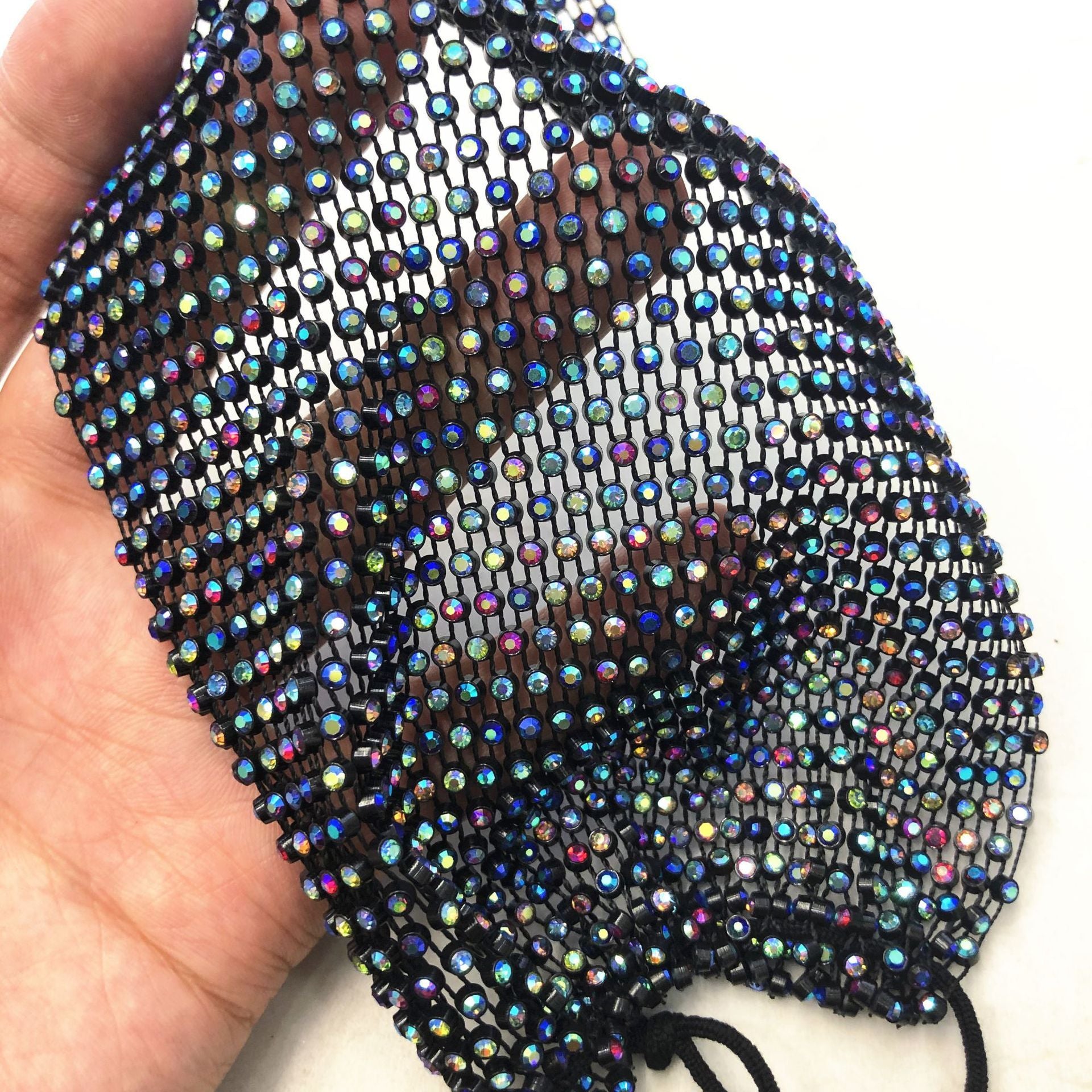 Rhinestone Mask European And American Net Celebrity Fishing Net Star Color Mask With Diamond