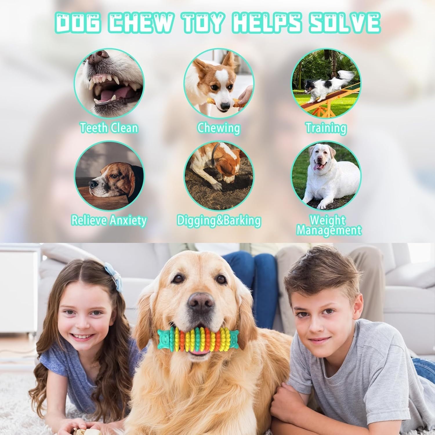 Dog Chew Toys For Aggressive Chewers Durable Dog Toys For Large Medium Small Breed Dogs Rubber Indestructible Dog Teething Toys Tough Interactive Outdoor Dog Toys For Entertainment