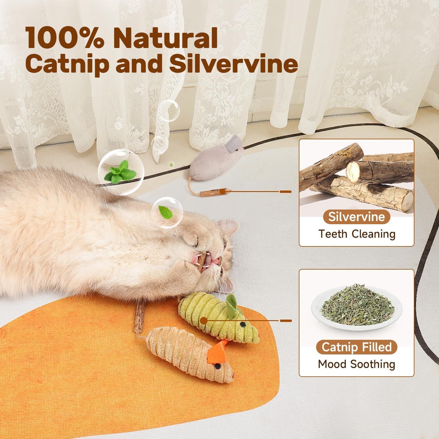 Potaroma Cat Toys  Squeak Mice Interactive Catnip Silvervine Animals Toys For Indoor Kittens  Cat Nip Chirping Toy Cat Chew Exercise Toy For All Breeds And Species