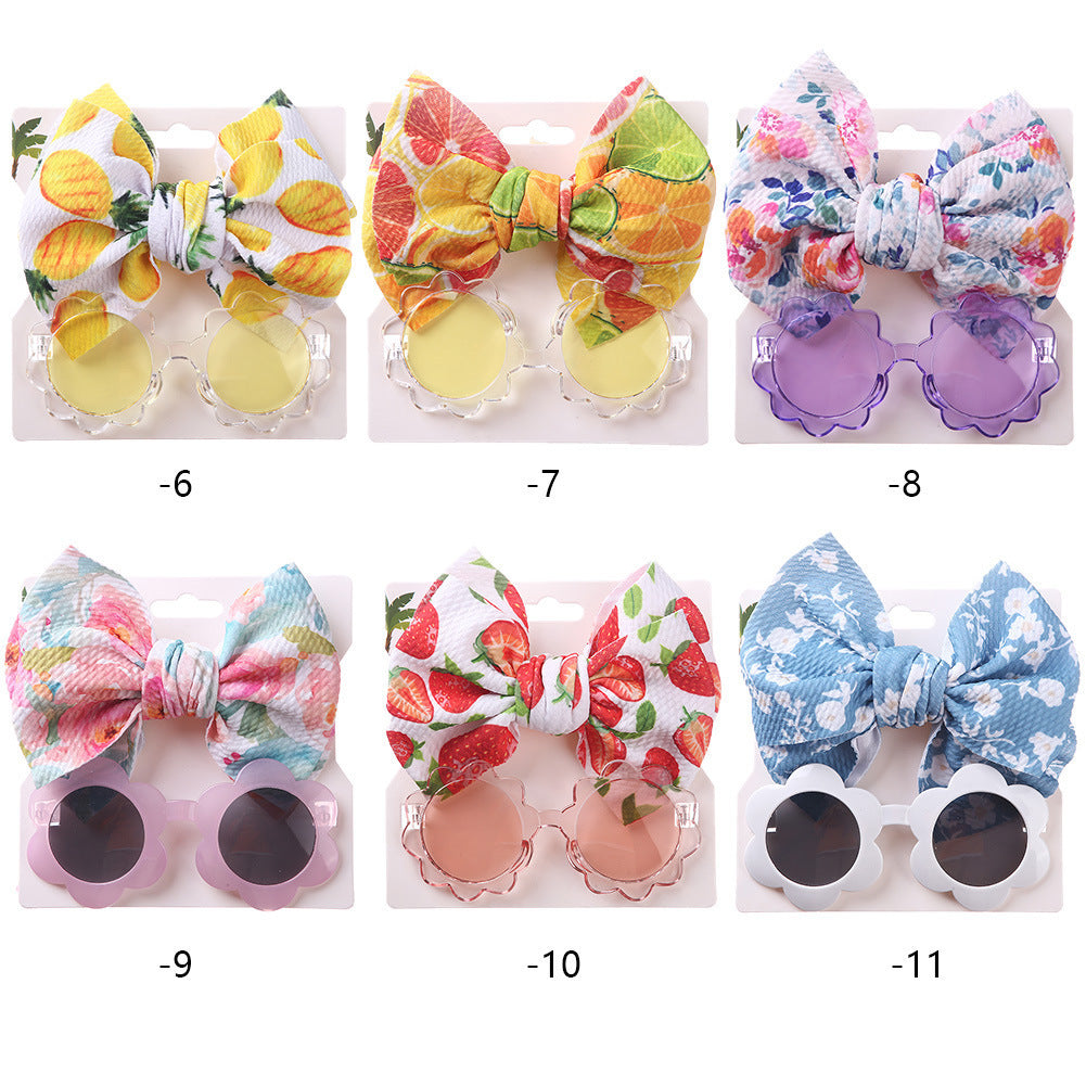 Kids Sunglasses Hair Band Set Fashion Boys And Girls Cute UV Protection Eye Protection Toy Sunglasses Headband Cover