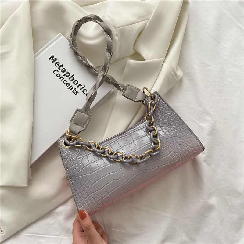 Female Bag Tide Chain Portable Fashion Western Style Net Red One-shoulder Armpit Small Square Bag