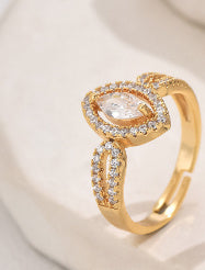 Affordable Luxury Fashion Water Drop Zircon Open Ring Female