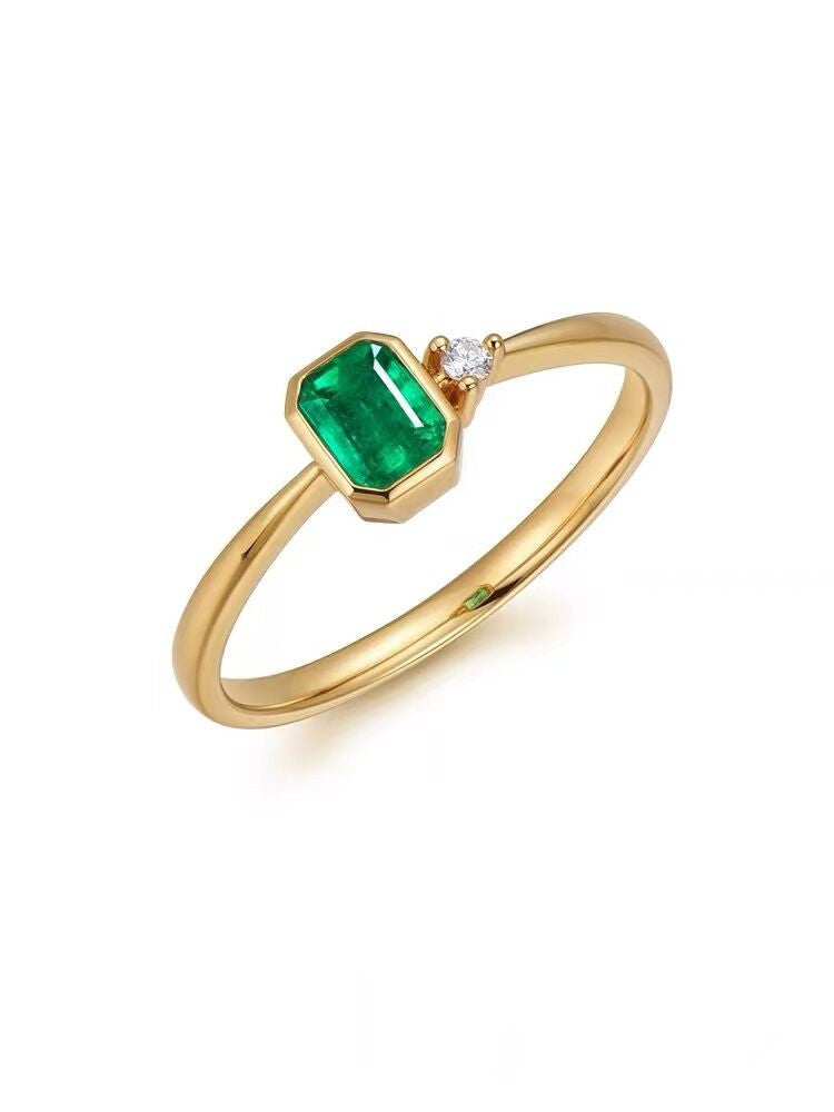 Vintage Emerald Ring Female I Special-interest Design