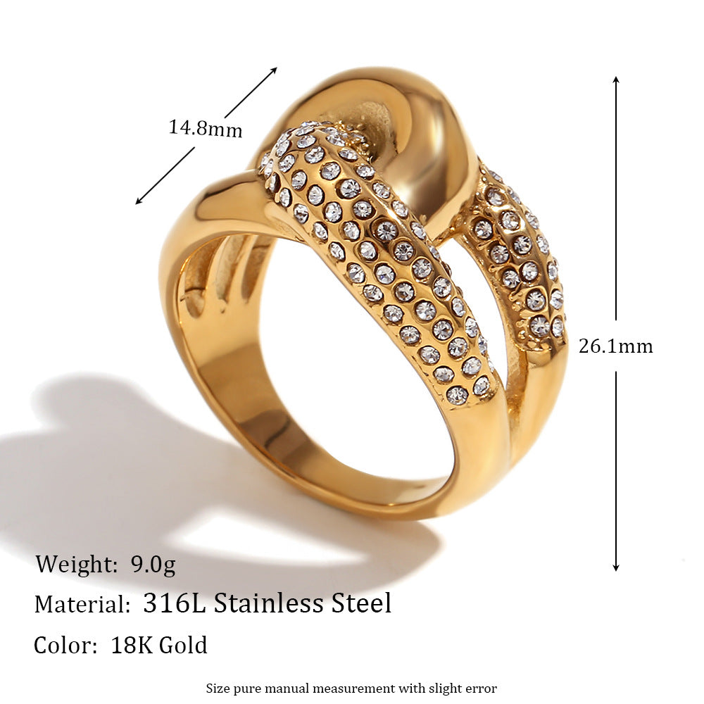 Fashion Color Contrast Zircon Ring For Women