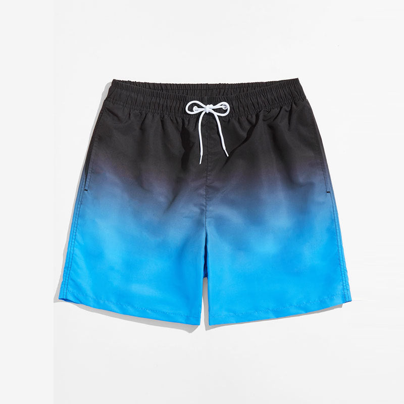 Gradient Swimming Trunks Men's Loose Printed Four Points Boyshorts