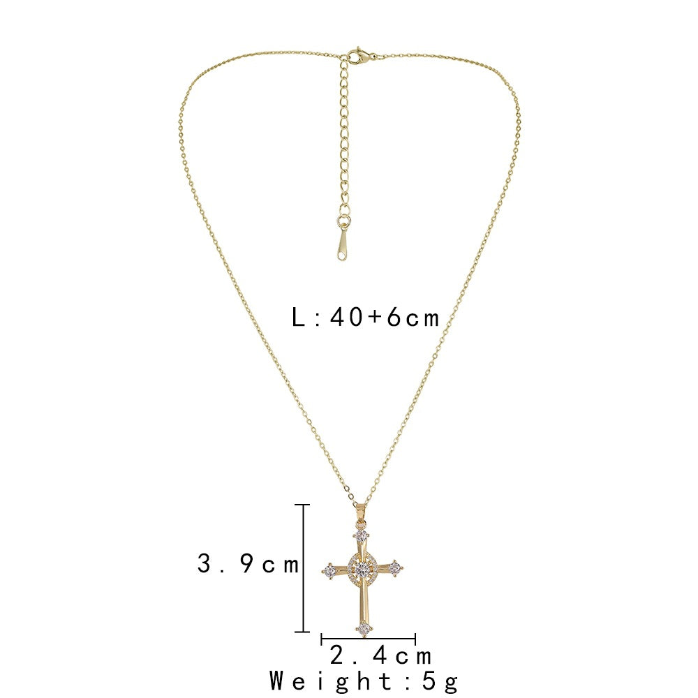 Women's Fashion Personalized Zircon Cross Necklace