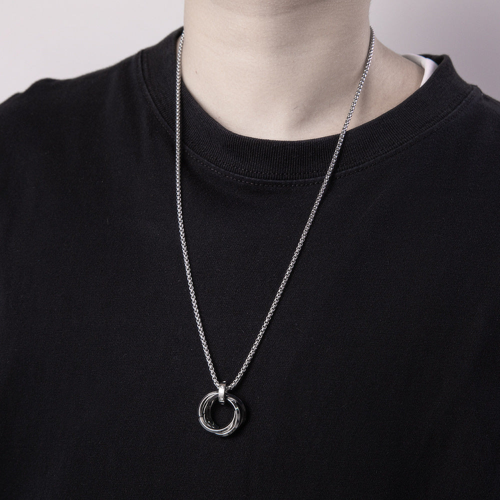 Mens Fashion Casual Geometric Pendant Necklace