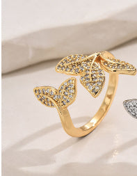 Affordable Luxury Fashion Water Drop Zircon Open Ring Female