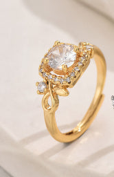 Affordable Luxury Fashion Water Drop Zircon Open Ring Female