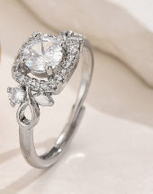 Affordable Luxury Fashion Water Drop Zircon Open Ring Female