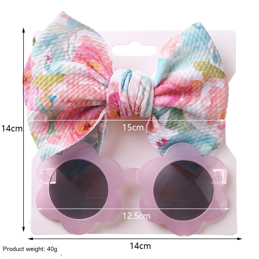 Kids Sunglasses Hair Band Set Fashion Boys And Girls Cute UV Protection Eye Protection Toy Sunglasses Headband Cover