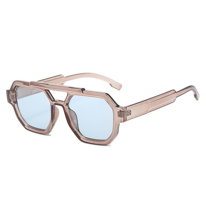 Polygon Double Beam Sunglasses Pilot Sunshade Sunglasses